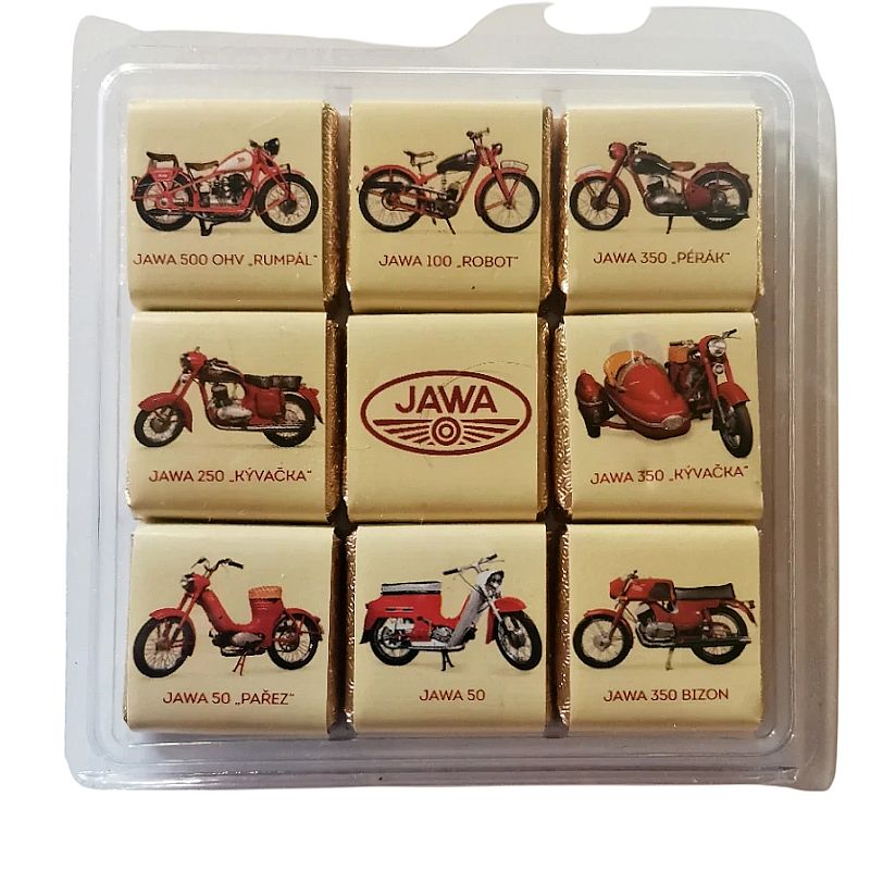 ČokoBOX 9ks, 45g, JAWA  Legendární motocykly