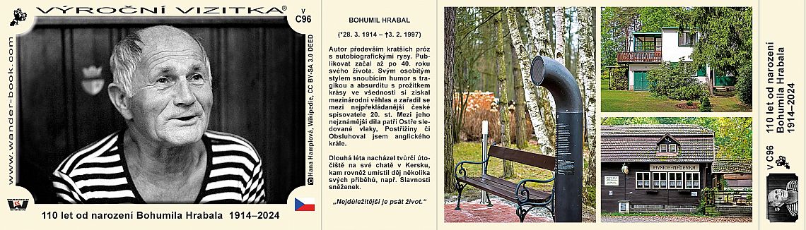 TV  V-C96, 110 let od narození Bohumila Hrabala 1924 - 2924